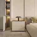 Modern Bedroom Interior With Platform Bed Built in Wardrobes and Wooden Flooring