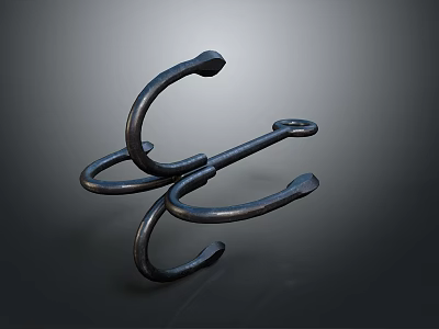 Unique Black Metallic Animal Shaped Decorative Sculpture With Curved Design 3d model