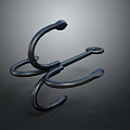 Unique Black Metallic Animal Shaped Decorative Sculpture With Curved Design