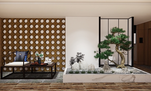 New Chinese Style Aisle Indoor Landscape 3d model