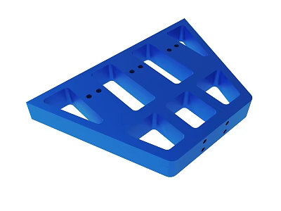 Blue Plastic Storage Tray With Multiple Grooves And Holes For Organization 3d model