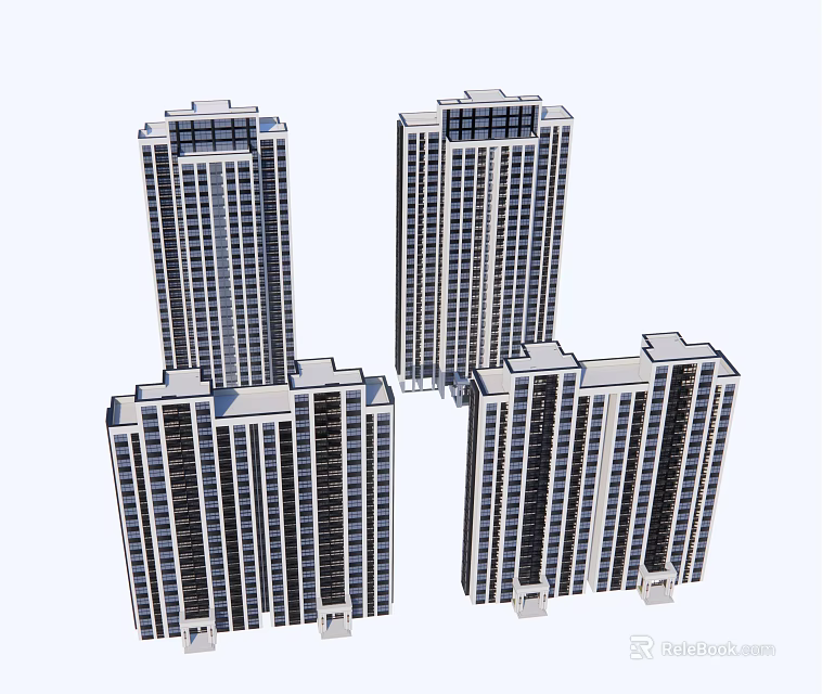 Modern High Rise Building 3D Models With Contemporary Architectural Design Features 3d model