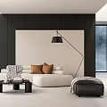 Modern Living Room With Dark Gray Walls White Sofa And Brown Accent Chair