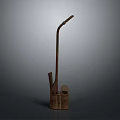 Traditional Wooden Daily Living Tool With Long Handle And Bucket Shaped Base