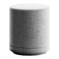 Set Of Modern Round Fabric Stools In Neutral Tones For Minimalist Spaces