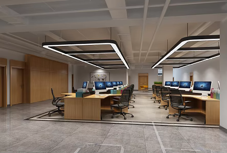 modern public office area office 3d model