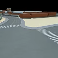 Commercial Street Area With Modern Buildings Zebra Crossings And Pedestrian Plaza