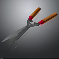 Professional Garden Scissors With Wooden Handles Red Connecting Parts And Metal Blades