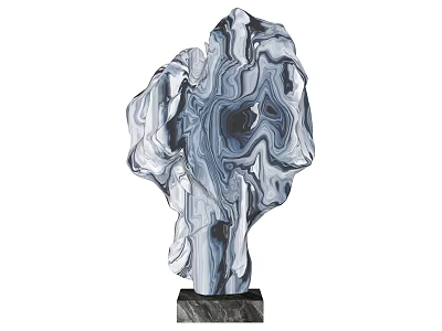 Modern Abstract Marble Decorative Ornament Sculpture Combination With Stable Base 3d model