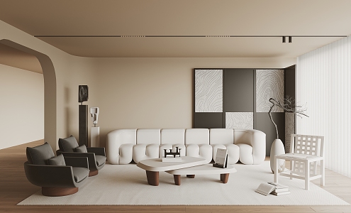 Quiet living room home living room 3d model