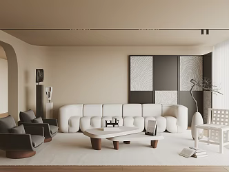 Quiet living room home living room 3d model