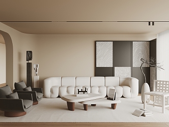 Quiet living room home living room 3d model