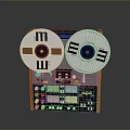 Vintage Tape Recorder With Dual Reels Control Panel And Meters