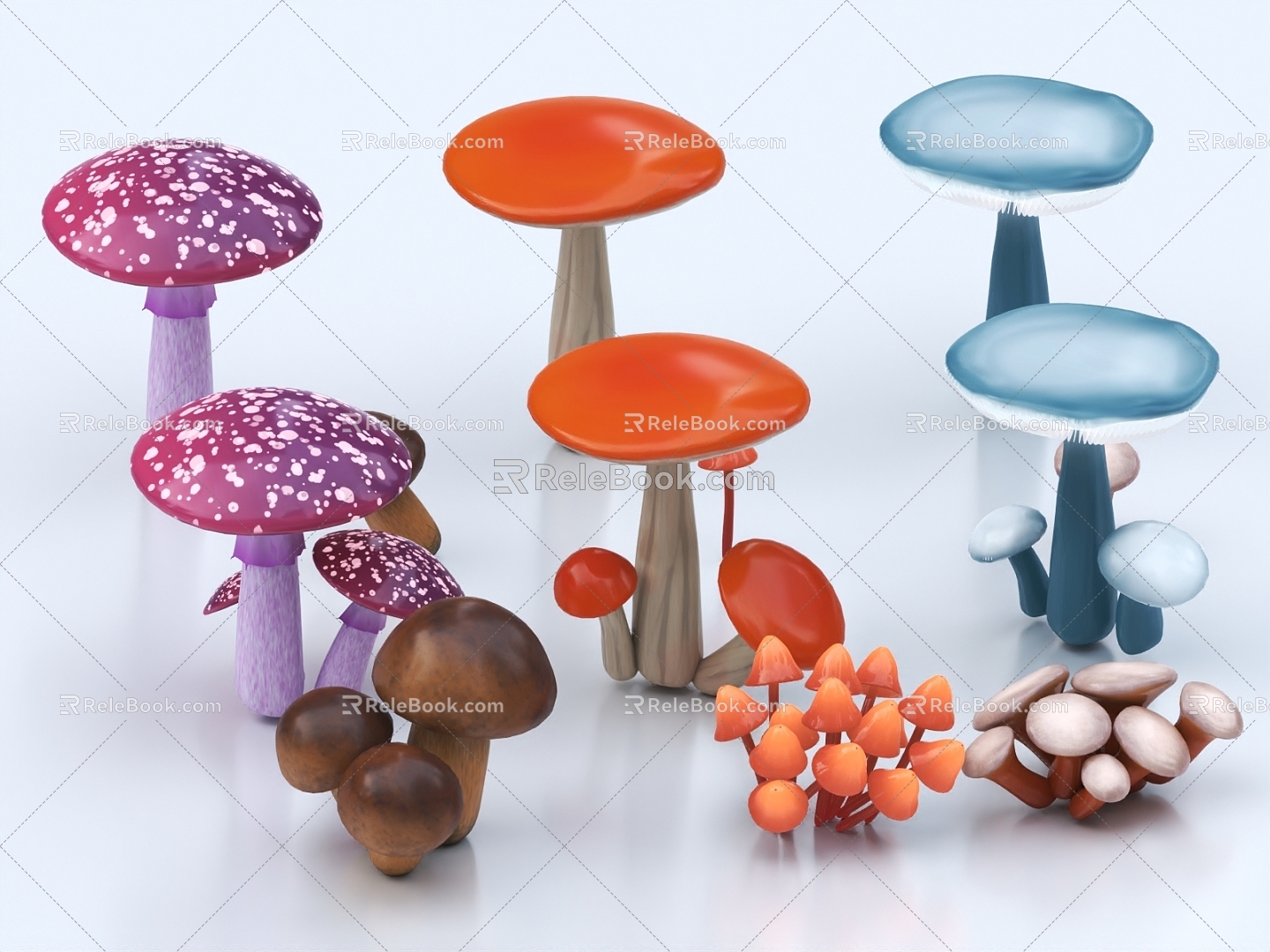 Mushroom Food Ornaments Beautiful Aged Vegetables Lentinus Edodes 3d model