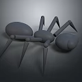 Gray Spider 3D Model with Segmented Body and Detailed Legs Structure Design 3d model