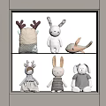 Plush Stuffed Animal Toys Collection With Deer Rabbit And Fish Character Designs
