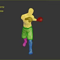 Golden Man Boxer Statue In Fighting Pose With Muscular Build