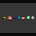 Colorful Gemstone Jewelry With Multicolored Geometric Shapes And Shiny Reflections