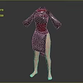 Red and Gray Traditional Cheongsam with Stand Up Collar Frog Buttons and Side Slit Design