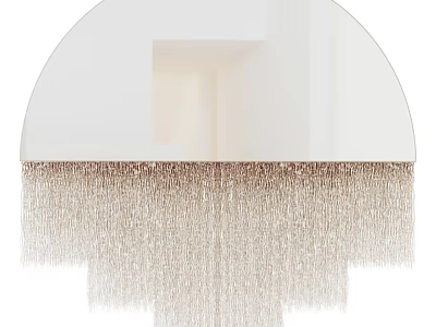 Decorative Modern Semicircular White Wall Decor With Gradient Gold Tassels Design 3d model
