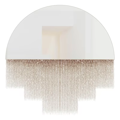 Decorative Modern Semicircular White Wall Decor With Gradient Gold Tassels Design 3d model