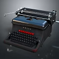 Adler Vintage Typewriter With Black Body And Red Keys Classic Design Features