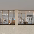 Fashion Clothing Store Interior With Hanging Dresses Decorative Plants And Lighting Fixtures