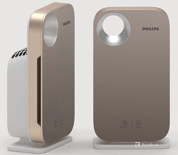 Philips Sleek Daily Electrical Appliances With Golden Brown Design And Control Buttons 3d model 
