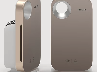 Philips Sleek Daily Electrical Appliances With Golden Brown Design And Control Buttons 3d model