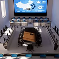 modern command center production command center 3d model