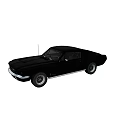 Classic Black Sports Car Against Red Background