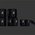 Black Stackable Modular Storage Units With Logo And Open Compartment Design