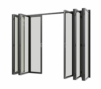 Modern folding door folding sliding door 3d model