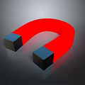 Practical Red Horseshoe Magnet With Blue End Blocks As Household Item