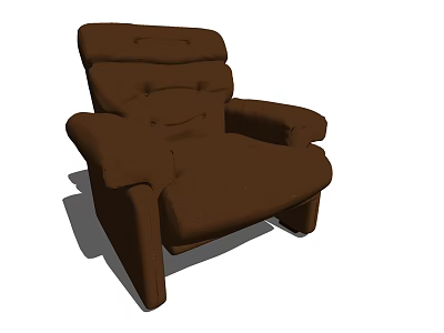Brown Fabric Single Sofa With Modern Stitched Design And Comfortable Seat Armrests 3d model