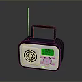 Retro Radio King Portable FM Radio With Green Display Antenna Handle And Knob