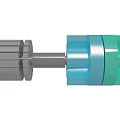 Automotive Parts Metal Shaft with Gray and Teal Gear Components for Vehicle Mechanical Systems