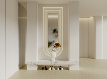 Entrance Partition Entrance Art Entrance Silent Entrance Cream Style Shoe Cabinet Entrance Cabinet 3d model