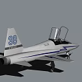 T38 Jet Trainer Aircraft With White Body Blue Stripes And Tail Number 38