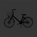 Black Bicycle With Front Basket Green Accent Wheels Modern Design Against Gray Background