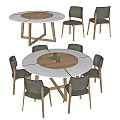 Dining Table and Chair Dining Table Dining Chair Round Dining Table Round Dining Table Multi-person Dining Table Nordic Dining Table and Chair Nordic Dining Table 3d model