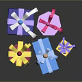 Colorful Gift Boxes With Decorative Ribbons In Various Sizes And Vibrant Colors