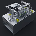 Industrial Automated Mechanical Equipment With Metal Frame And Conveyor Components System