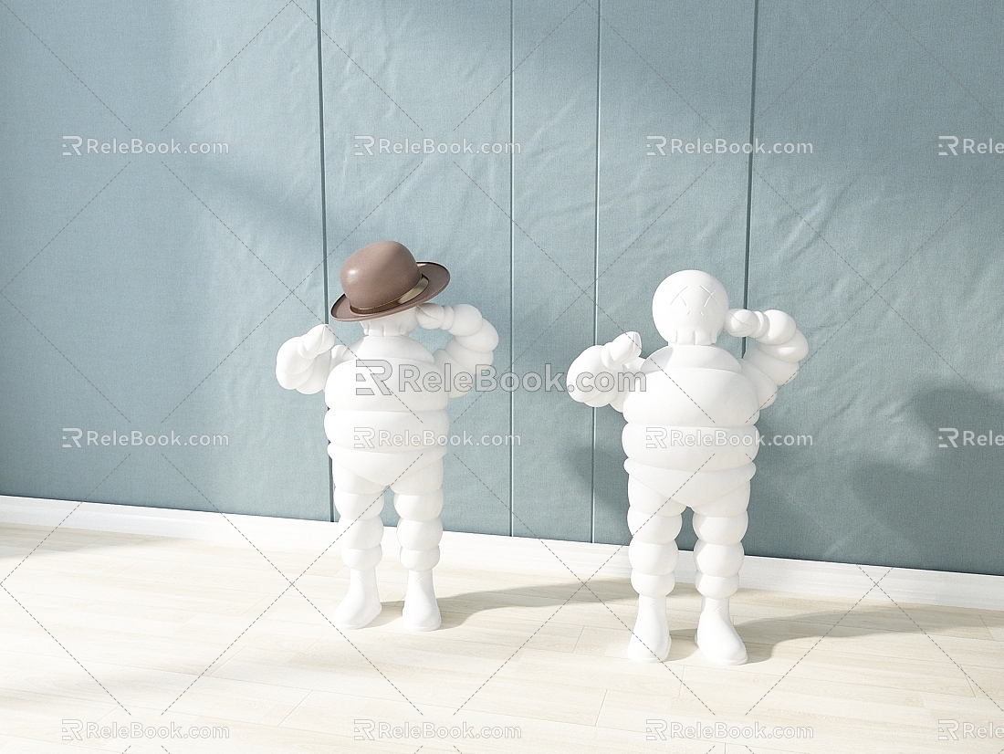 Doll ornaments toy figure hand 3d model