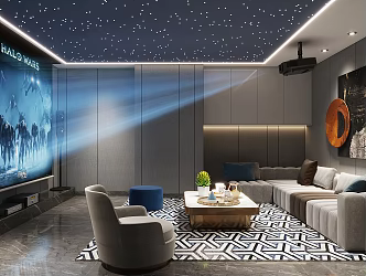 Modern AV Room Home AV Room 3d model