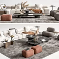 Modern sofa coffee table combination 3d model