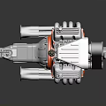 Modern Engine Cartoon Engine Car Engine 3d model