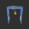 Blue Industrial Gantry Crane with Yellow Hoist and Metal Structure for Heavy Lifting