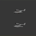 Two Seaplanes With Pontoons Showcase Modern Design In Dark Background