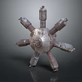 Vintage Radial Engine With Multiple Metal Cylinders And Rustic Mechanical Design